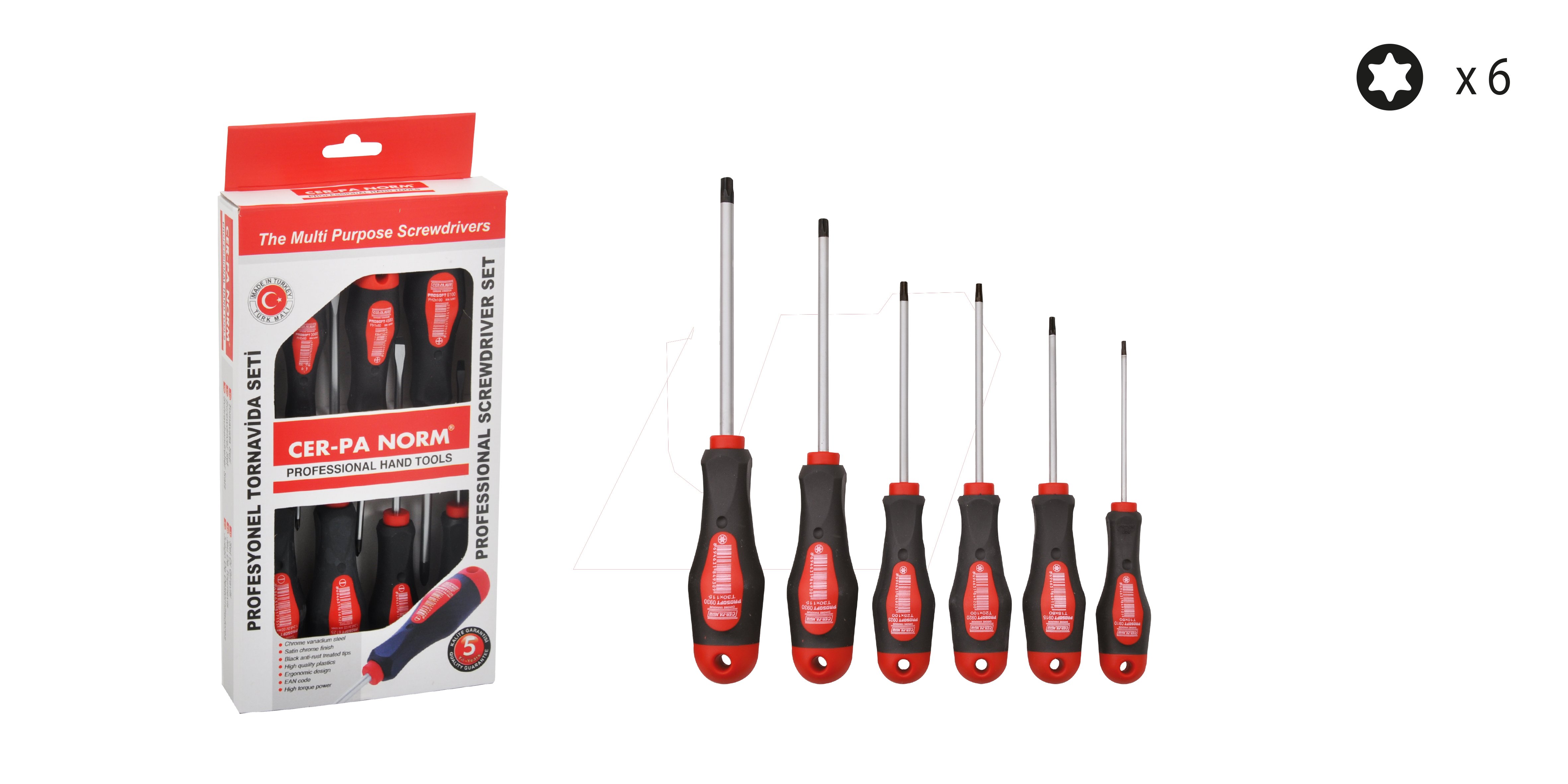 Prosoft Torx tornavIda takımı 6 lı